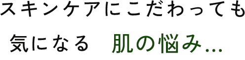 スキンケアにこだわっても気になる肌の悩み