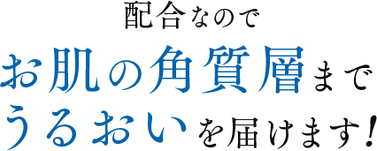配合なのでお肌の角質層までうるおいを届けます!